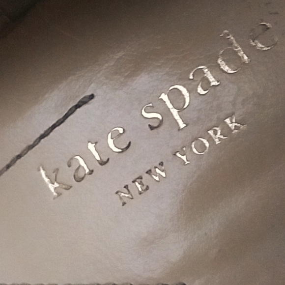 Kate Spade Pumps Leather Snakeskin Print Burnished Gold Over Beige size 7M - Picture 6 of 13